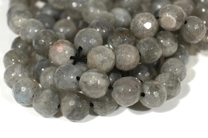 15.5" Natural Labradorite stone 6mm/8mm round faceted beads, 128 faceted