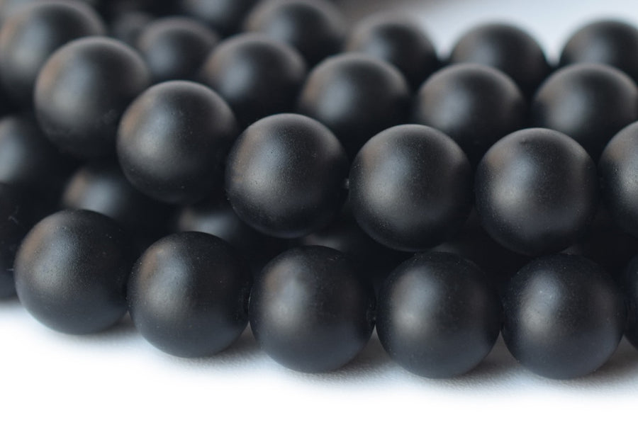 15.5" Matte/frosted black onyx 8mm/10mm/12mm agate round beads,gemstone