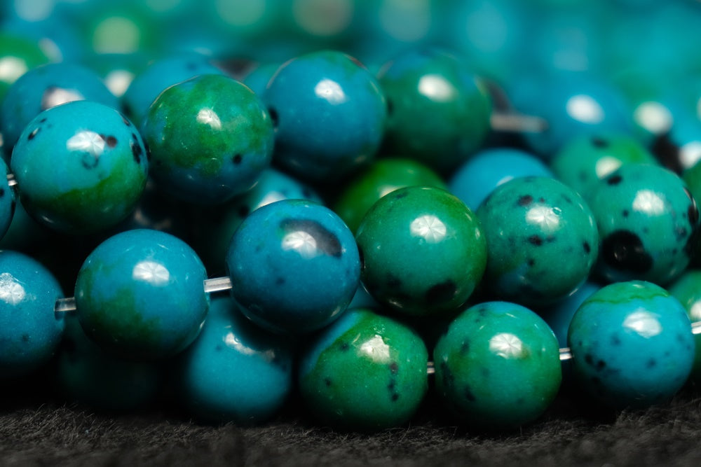 15.5" Turquoise Chryscolla Round 4mm/6mm/8mm/10mm beads,Green blue gemstone beads