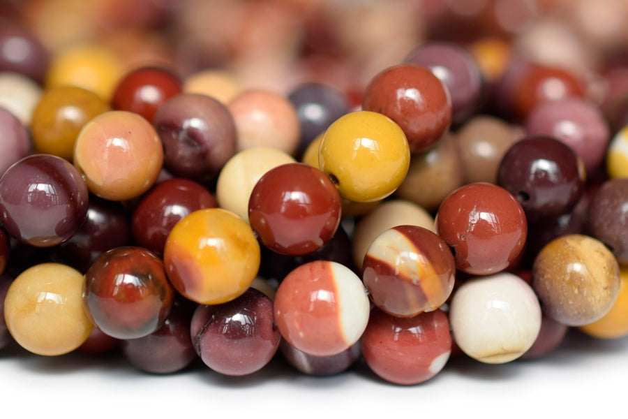 15.5" 4mm/6mm Natural moukaite/mookaite jasper round beads