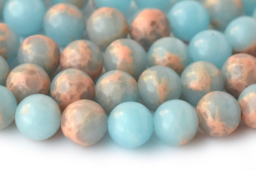 15.5" Light Blue emperor jasper round beads 6mm/8mm/10mm, blue sea sediment,Aqua Terra Jasper XYB02