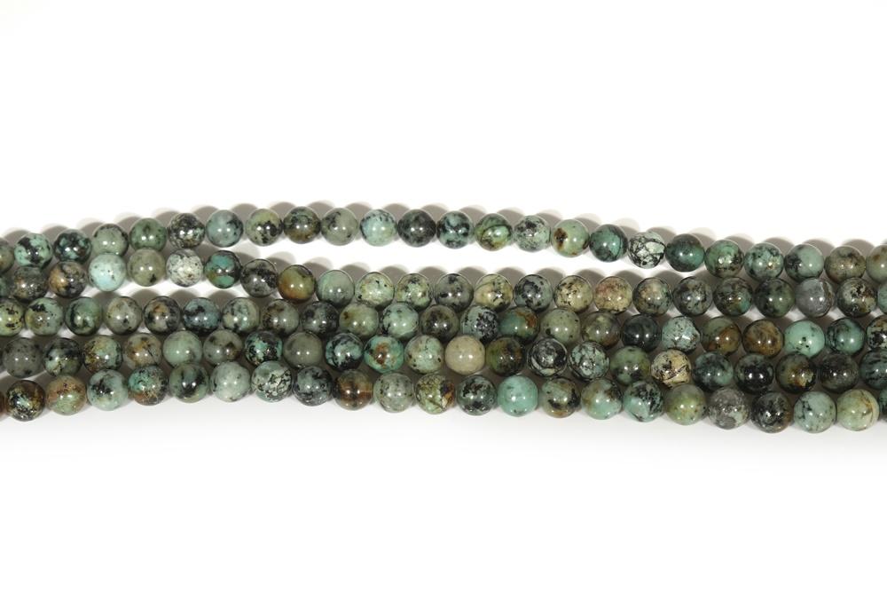 15.5" Natural African turquoise 10mm/12mm round beads
