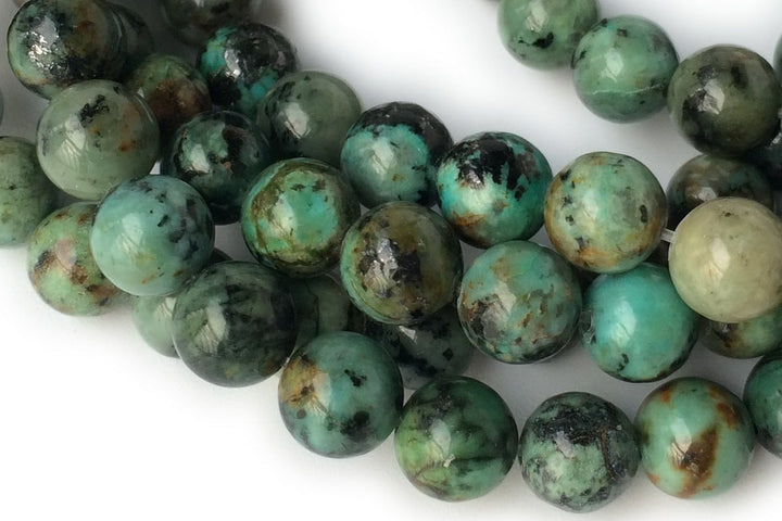 15.5" Natural African turquoise 10mm/12mm round beads
