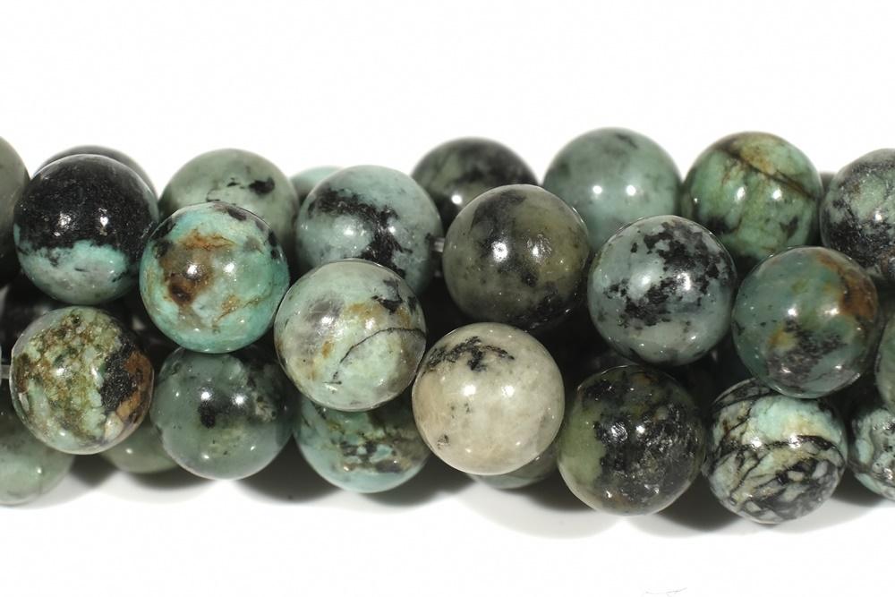 15.5" Natural African turquoise 10mm/12mm round beads