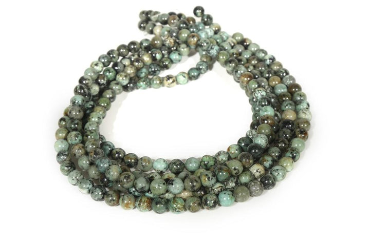15.5" Natural African turquoise 10mm/12mm round beads