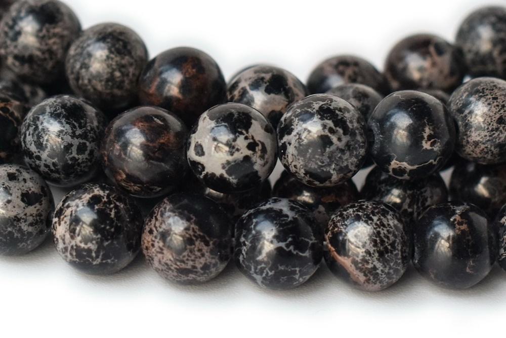 15.5"  black emperor jasper round beads 6mm/8mm/10mm,Sea Sediment,black Aqua Terra Jasper