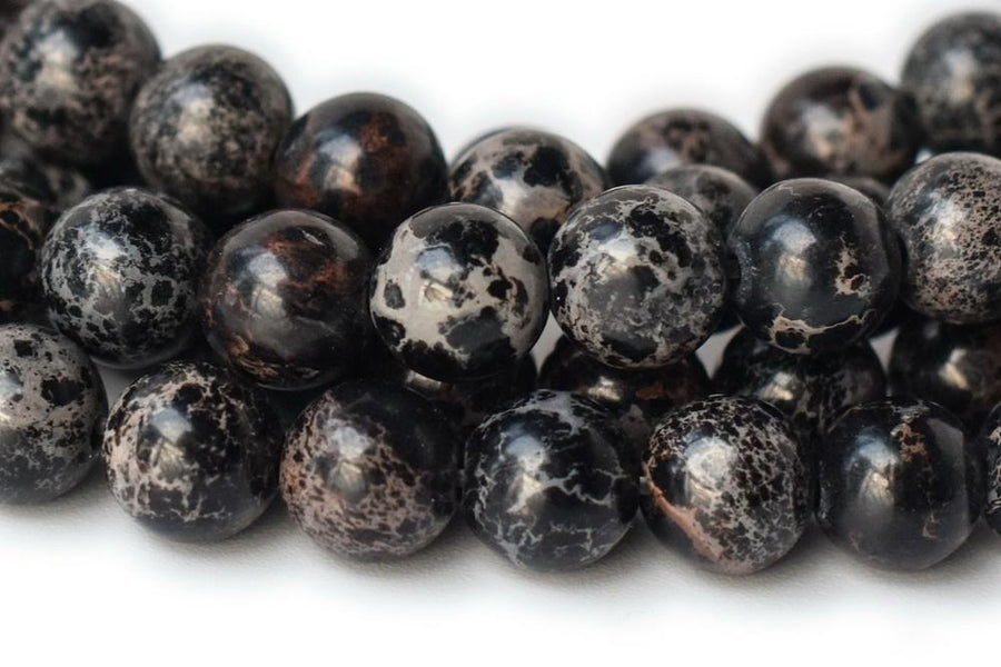 15.5"  black emperor jasper round beads 6mm/8mm/10mm,Sea Sediment,black Aqua Terra Jasper