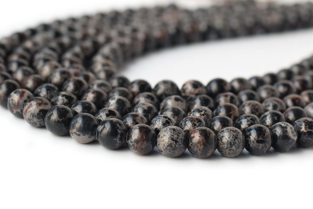 15.5"  black emperor jasper round beads 6mm/8mm/10mm,Sea Sediment,black Aqua Terra Jasper