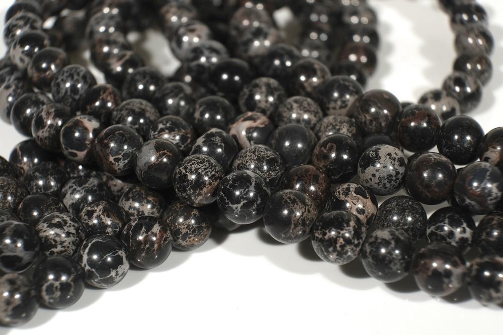 15.5"  black emperor jasper round beads 6mm/8mm/10mm,Sea Sediment,black Aqua Terra Jasper