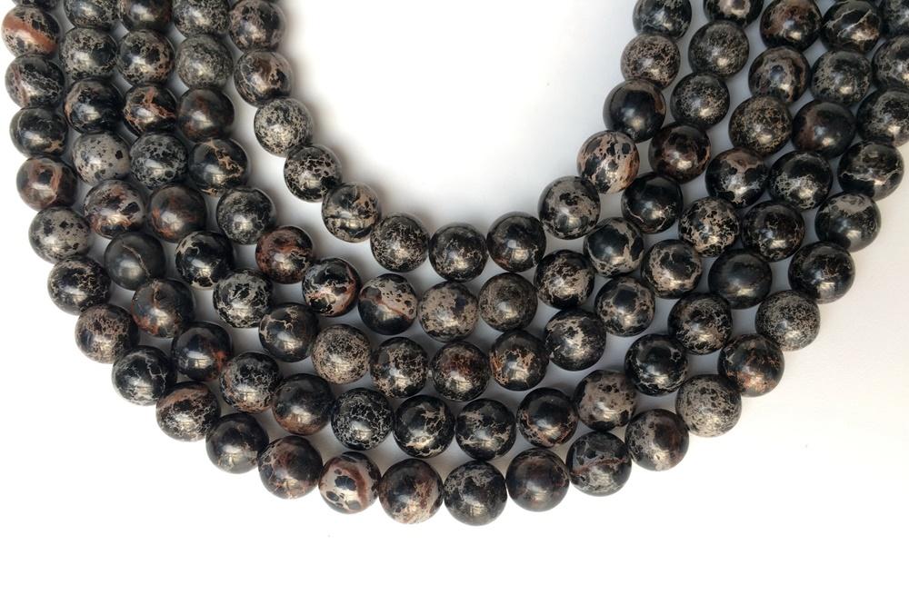 15.5"  black emperor jasper round beads 6mm/8mm/10mm,Sea Sediment,black Aqua Terra Jasper