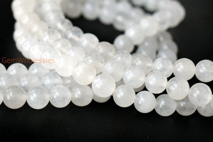 15.5" 6mm/8mm/10mm/12mm natural white white jade Round beads gemstone