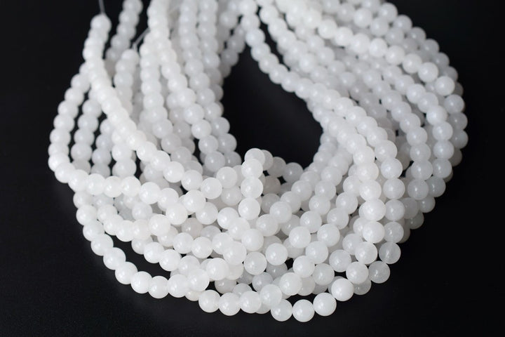 15.5" 6mm/8mm/10mm/12mm natural white white jade Round beads gemstone