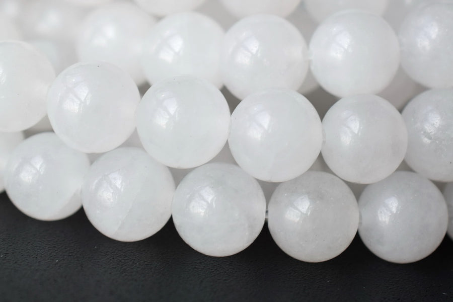 15.5" 6mm/8mm/10mm/12mm natural white white jade Round beads gemstone
