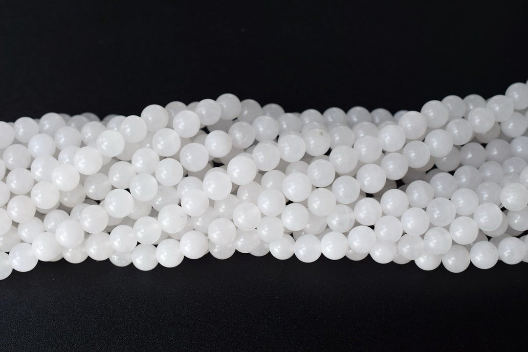 15.5" 6mm/8mm/10mm/12mm natural white white jade Round beads gemstone