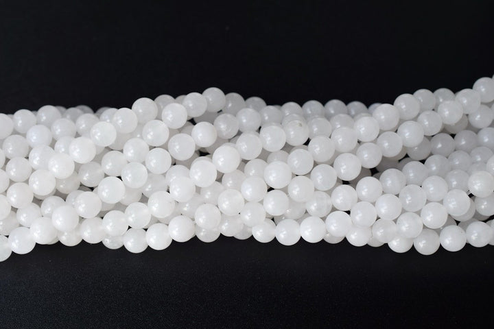 15.5" 6mm/8mm/10mm/12mm natural white white jade Round beads gemstone