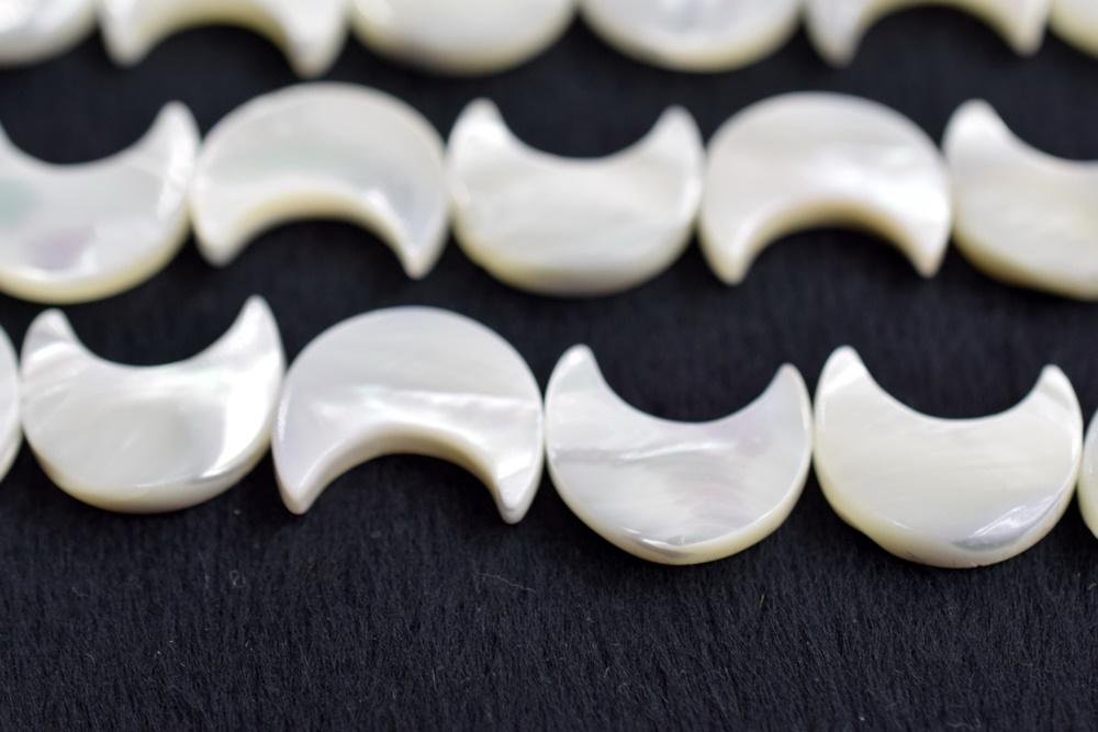 15.5" 14x16mm Natural white MOP moon,white mother of pearl