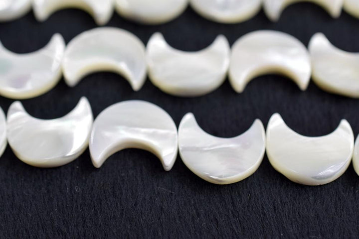 15.5" 14x16mm Natural white MOP moon,white mother of pearl