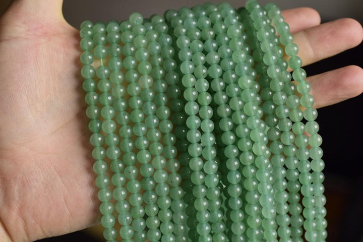 15.5" Natural green aventurine 12mm4mm6mm round beads, Green gemstone