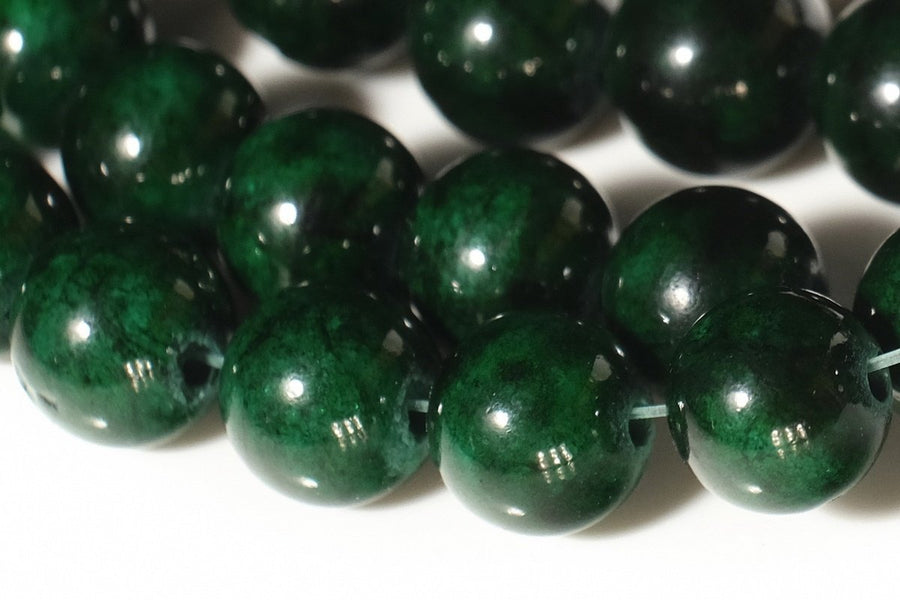15.5" 6mm/8mm/10mm/12mm green dyed jade Round beads gemstone