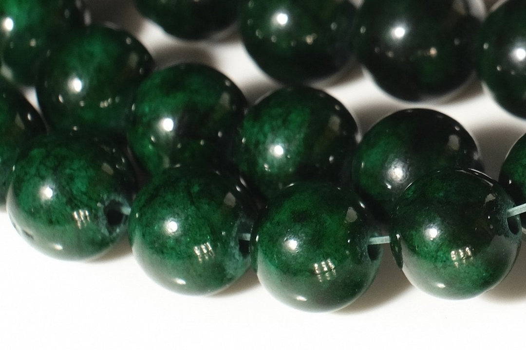 15.5" 6mm/8mm/10mm/12mm green dyed jade Round beads gemstone