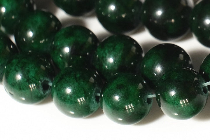 15.5" 6mm/8mm/10mm/12mm green dyed jade Round beads gemstone