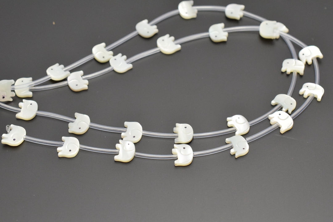 10PCS Natural white MOP elephant 9x10mm,mother of pearl