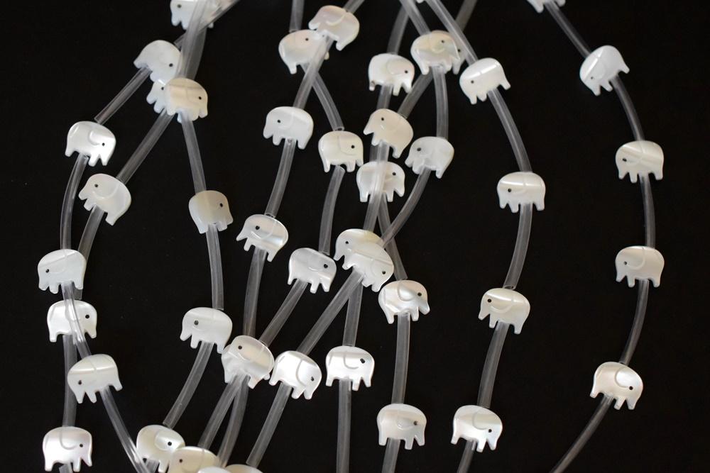 10PCS Natural white MOP elephant 9x10mm,mother of pearl