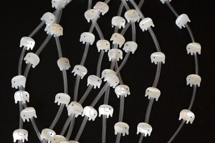 10PCS Natural white MOP elephant 9x10mm,mother of pearl