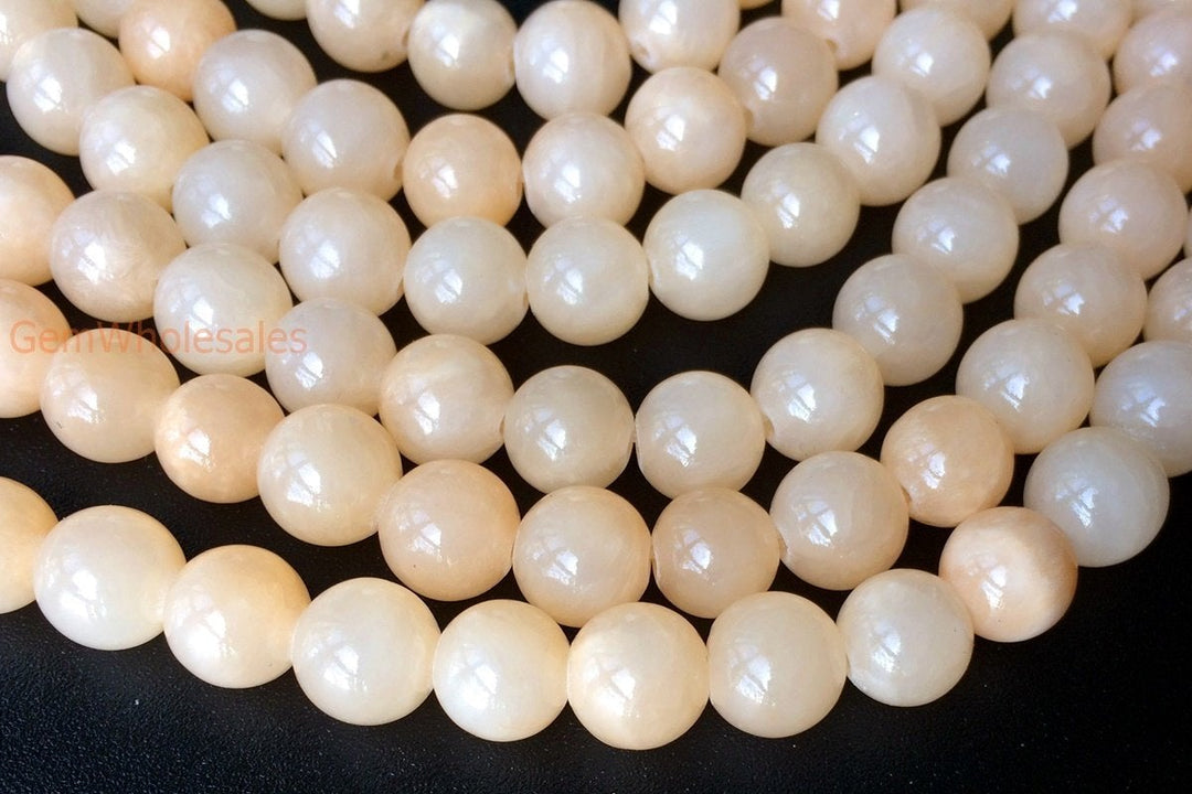 15.5" 6mm/8mm/10mm/12mm peach dyed jade Round beads gemstone