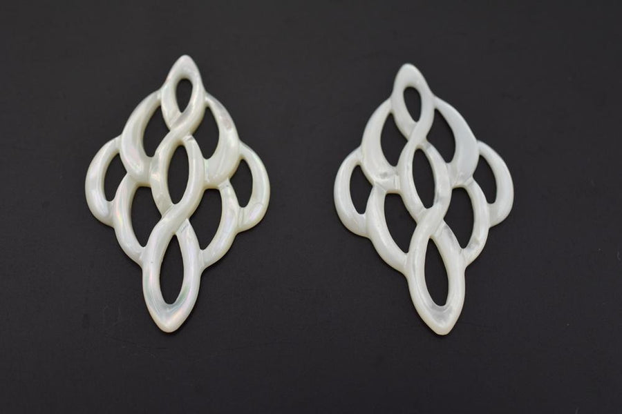 2PCS 25x40mm Natural white MOP clouds pendant,mother of pearl,Sale by pieces