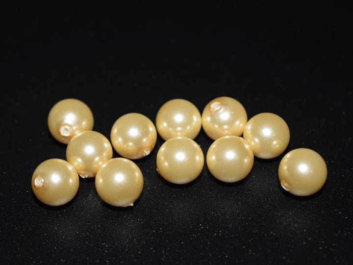 20PCS Half hole 8mm/10mm light yellow Shell pearl round beads ,shell core pearl,TYH8