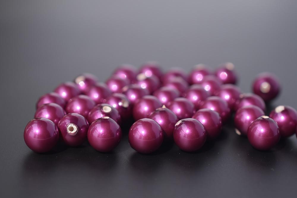 20PCS Half hole 8mm/10mm Luster purple Shell pearl round beads ,shell core pearl,TYH3