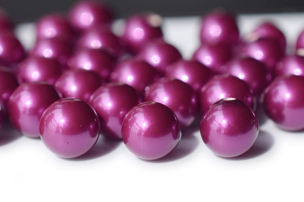 20PCS Half hole 8mm/10mm Luster purple Shell pearl round beads ,shell core pearl,TYH3