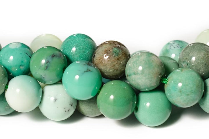 15.5" 8mm/10mm/12mm/14mm Moss Green Opal round beads, Natural Green grass agate
