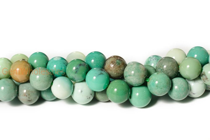 15.5" 8mm/10mm/12mm/14mm Moss Green Opal round beads, Natural Green grass agate