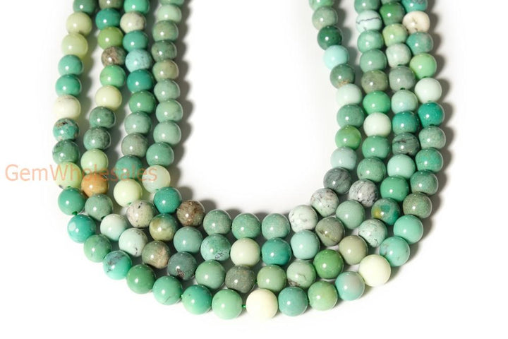 15.5" 8mm/10mm/12mm/14mm Moss Green Opal round beads, Natural Green grass agate