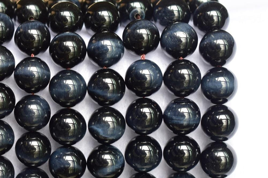 15.5" 12mm/14mm Top quality Natural Blue tiger eye AAA quality round beads
