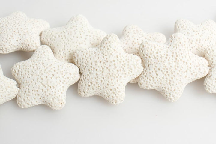 25mm white Lava starfish Gemstone pendant