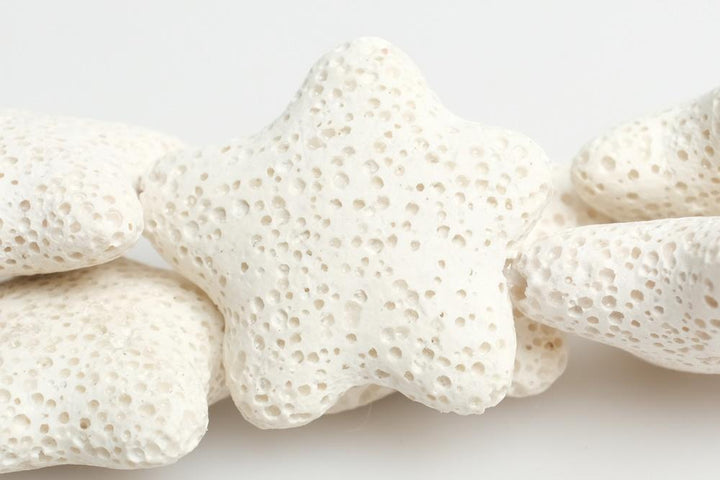 25mm white Lava starfish Gemstone pendant