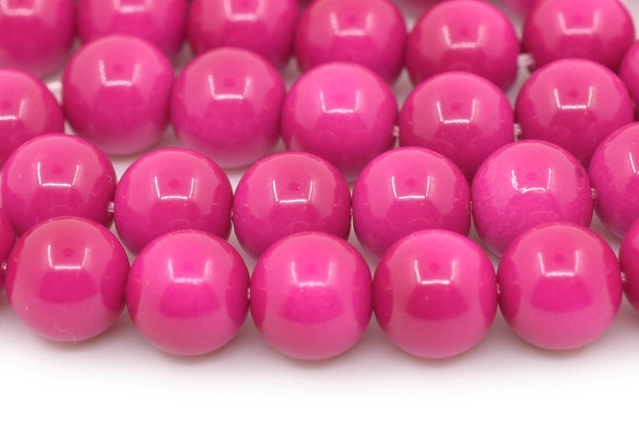 15.5" Glass druk round beads rose red 6mm/8mm/10mm/12mm