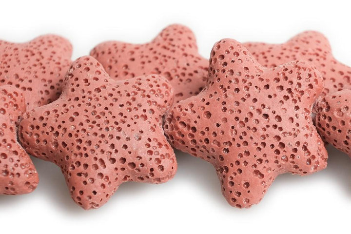 25mm red Lava starfish Gemstone pendant