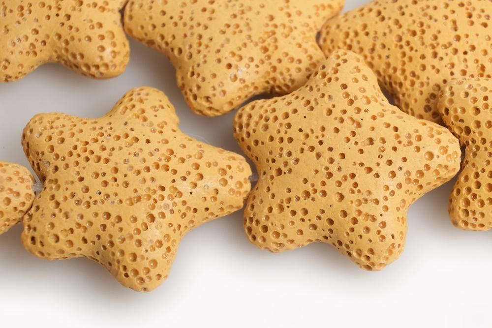 25mm yellow Lava starfish Gemstone pendant