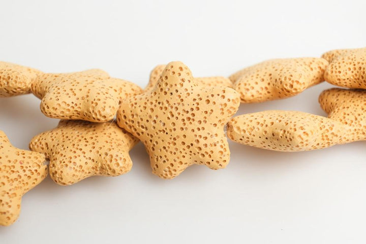 25mm yellow Lava starfish Gemstone pendant
