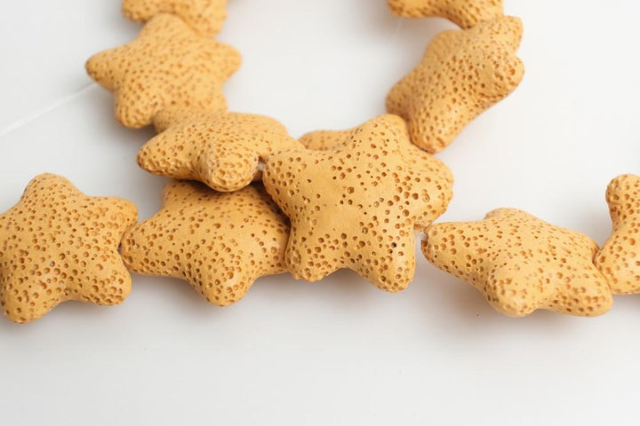 25mm yellow Lava starfish Gemstone pendant