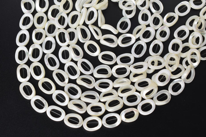 15.5" 15x20mm Natural white MOP oval circle,white mother of pearl,white shell