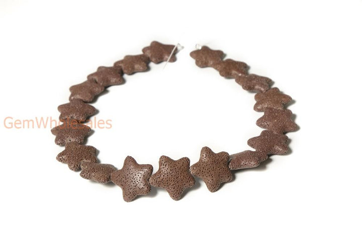 25mm brown Lava starfish Gemstone pendant