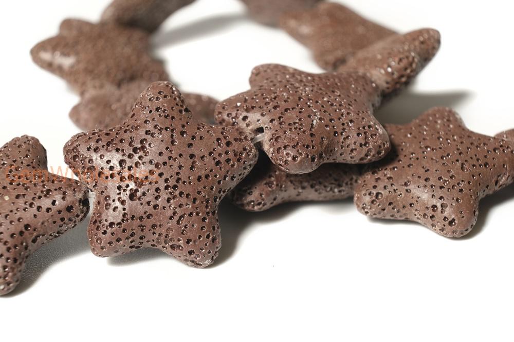 25mm brown Lava starfish Gemstone pendant