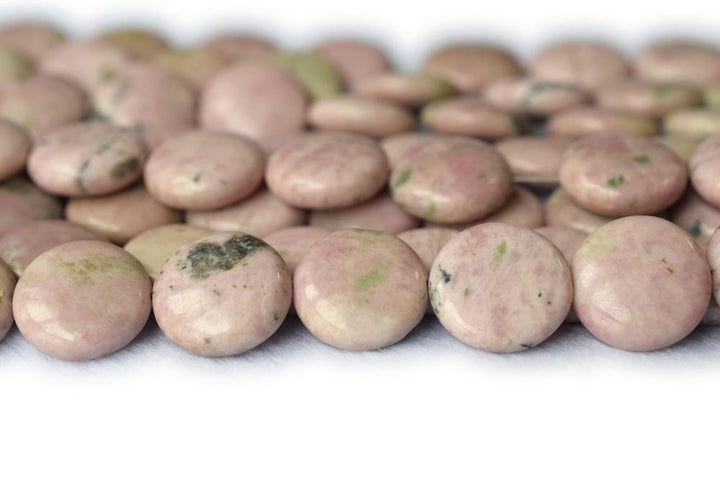 15.5"Peru rhodonite coin beads 15mm, red semi-precious stone,peru rhodonite coin beads