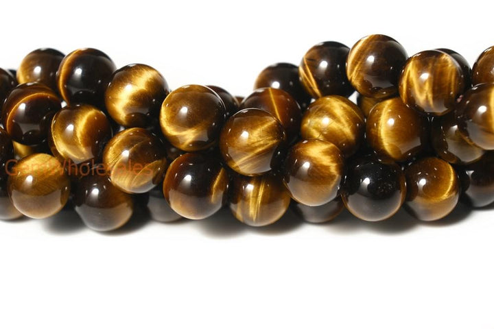 15.5" 4mm/6mm/8mm AA quality Natural yellow tiger eye round beads