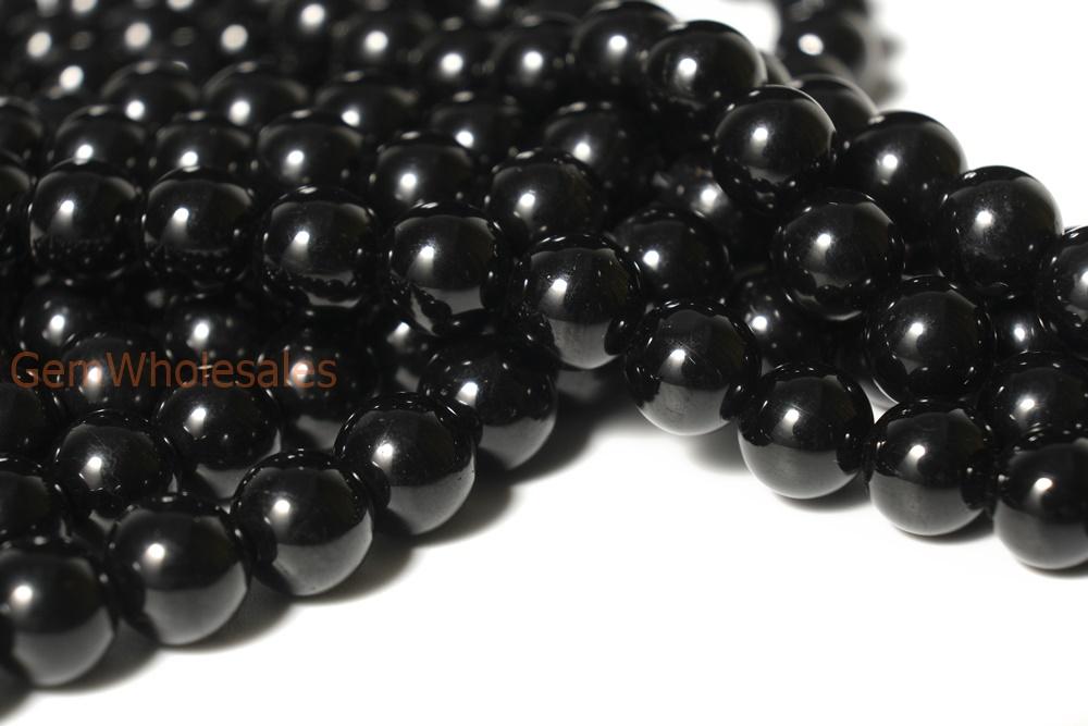 15.5" 6mm/8mm/10mm/12mm natural Black Tourmaline stone round beads